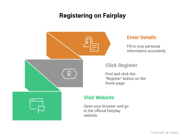Step-by-step Fairplay registration process on mobile and desktop
