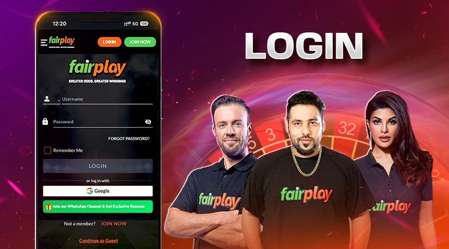 The Fairplay login page displays a simple registration form where new users can enter their details to create an account and start using the platform.