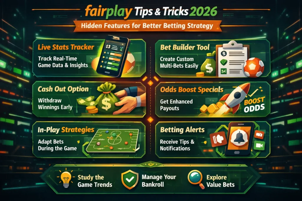 fairplay tips and tricks 2026 showing hidden features like back and lay betting, live odds dashboard and betting exchange strategy tools