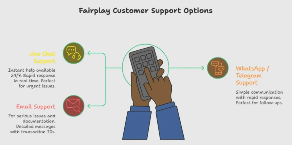 All Ways to Contact Fairplay Customer Support – 24/7 Help via Live Chat, Email & Phone Support for Fairplay India Users